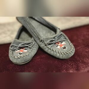 Blue Minnetonka Thunderbird Moccasins
